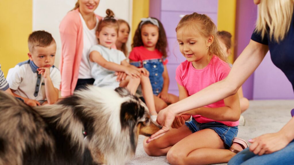 Canine Support for Kids, dog visits classroom